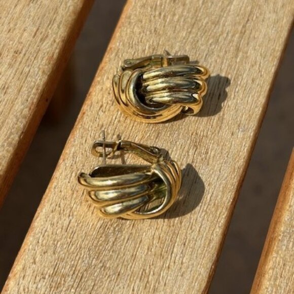 GIVENCHY Paris New York Gold Knot EARRINGS - Picture 4 of 9